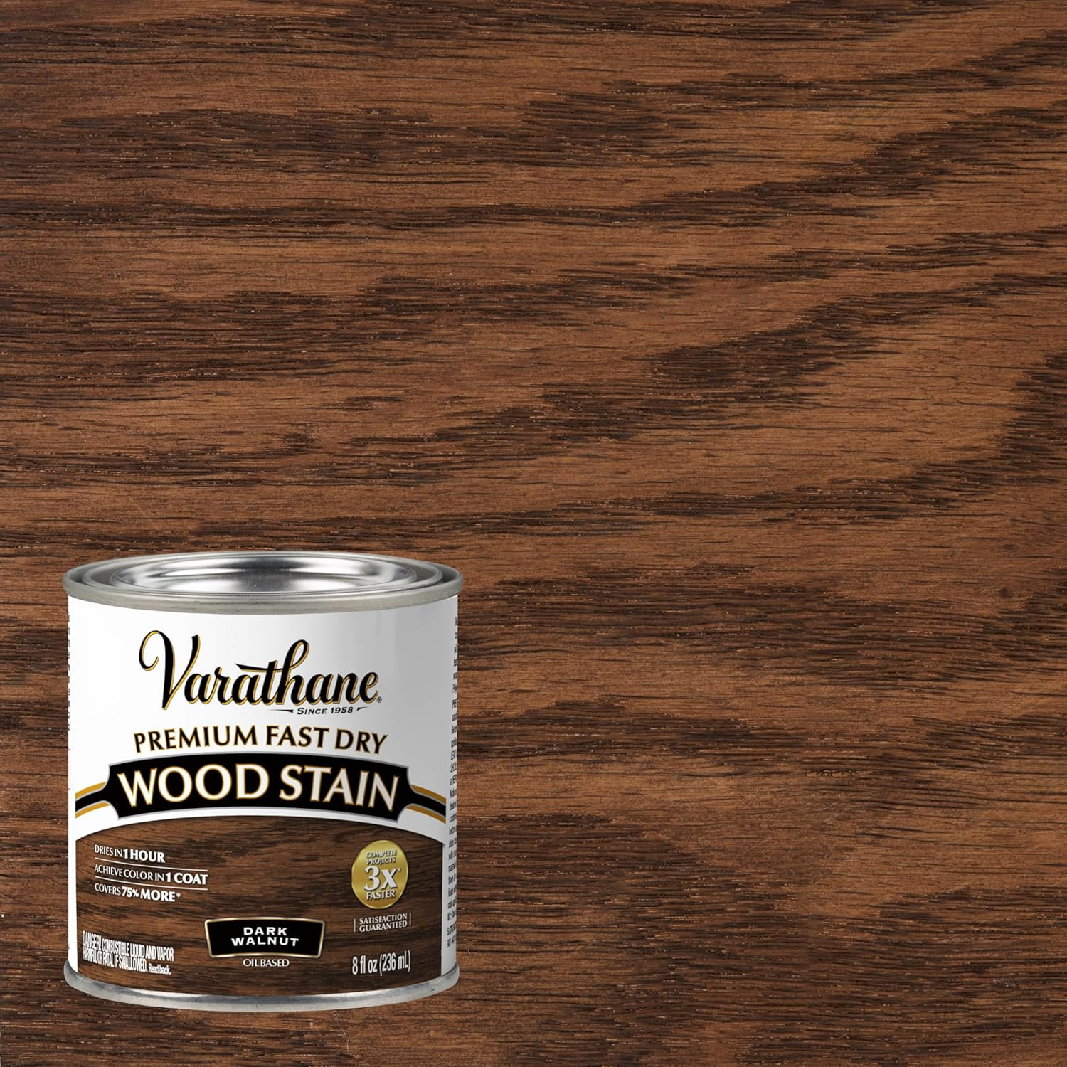 Varathane Premium Fast Dry Dark Walnut Wood Stain | Oil-Based, 1 Coat Color, 1 H