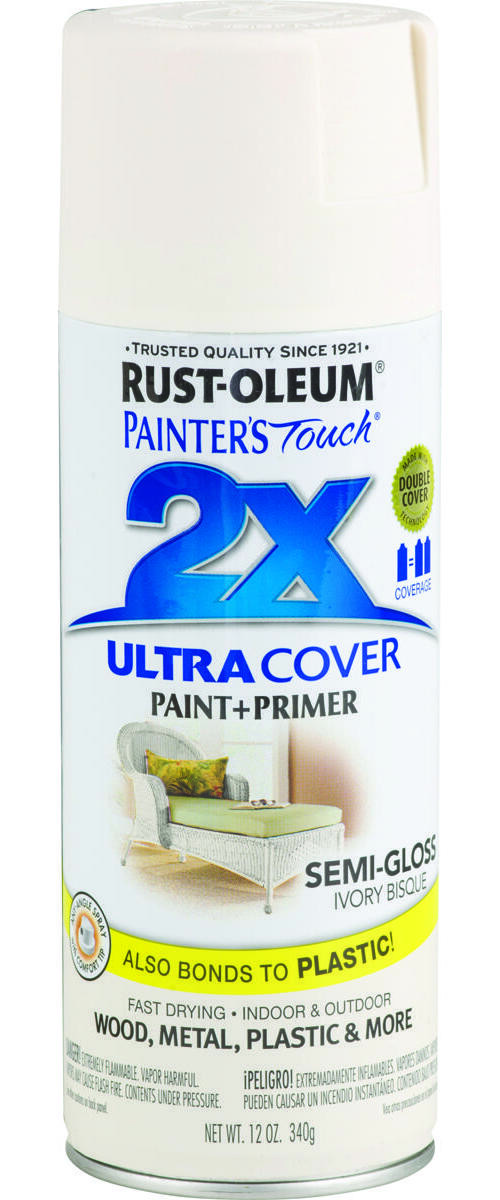 PAINTER’S Touch Semi-Gloss Spray Paint, Semi-Gloss, Ivory Bisque, 12 oz, Aerosol