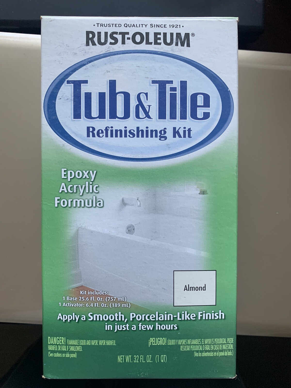 Rust-Oleum 7861519 1 Qt. Tub and Tile Refinishing 2-Part Kit, Almond
