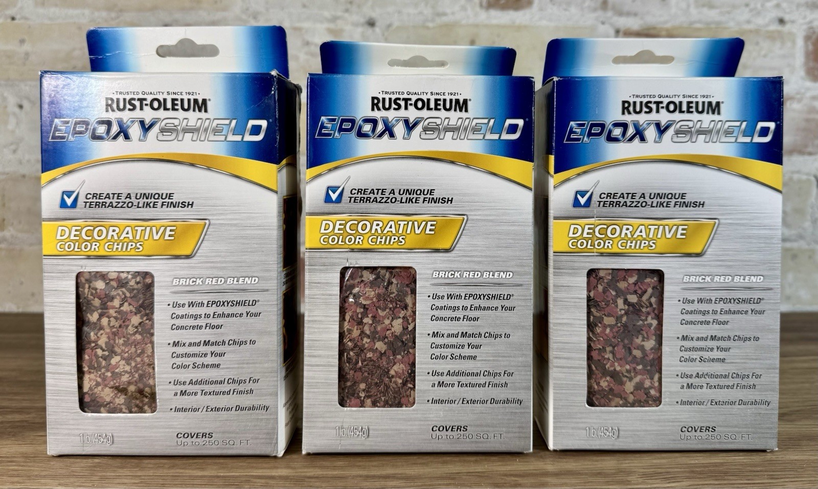 Rust-Oleum Epoxy Shield Decorative Color Chips Tile Brick Red Terrazzo (3)1lb