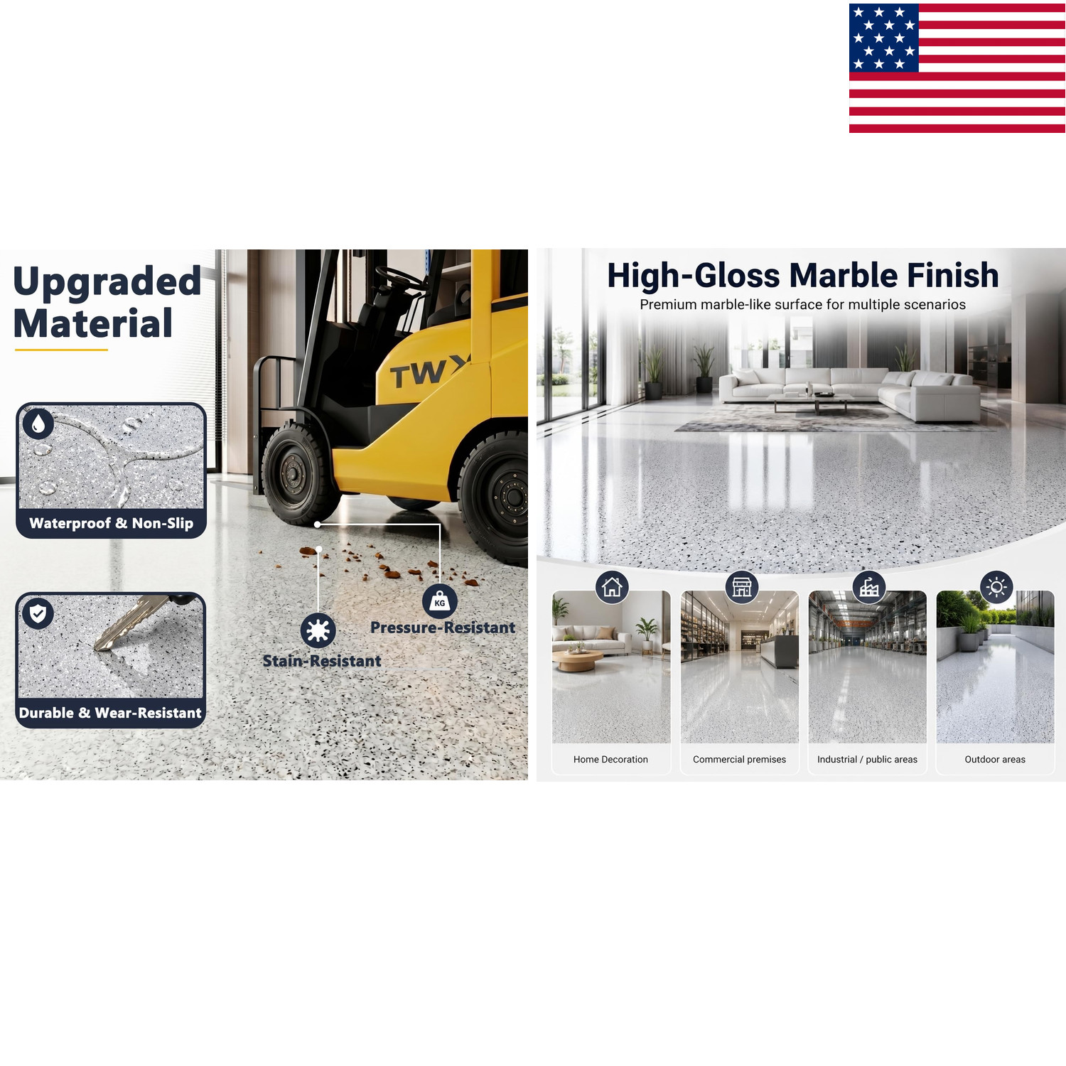 Epoxy Colored Sand Floor Paint Self-Leveling Concrete Non-Slip Garage Patio 35oz