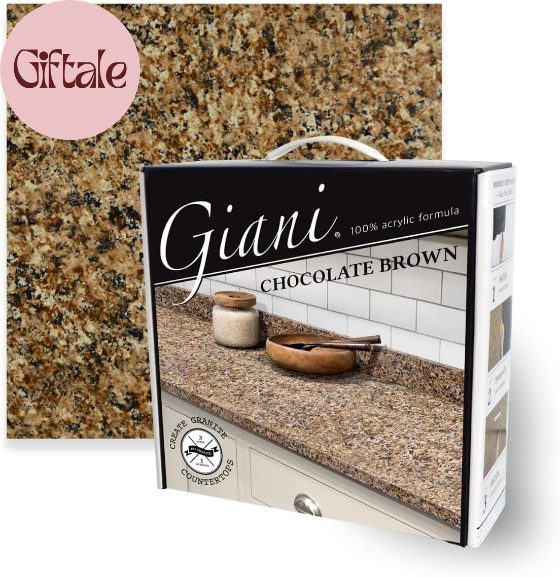 Granite Countertop Paint Kit 2.0-100% Acrylic (Chocolate Brown)