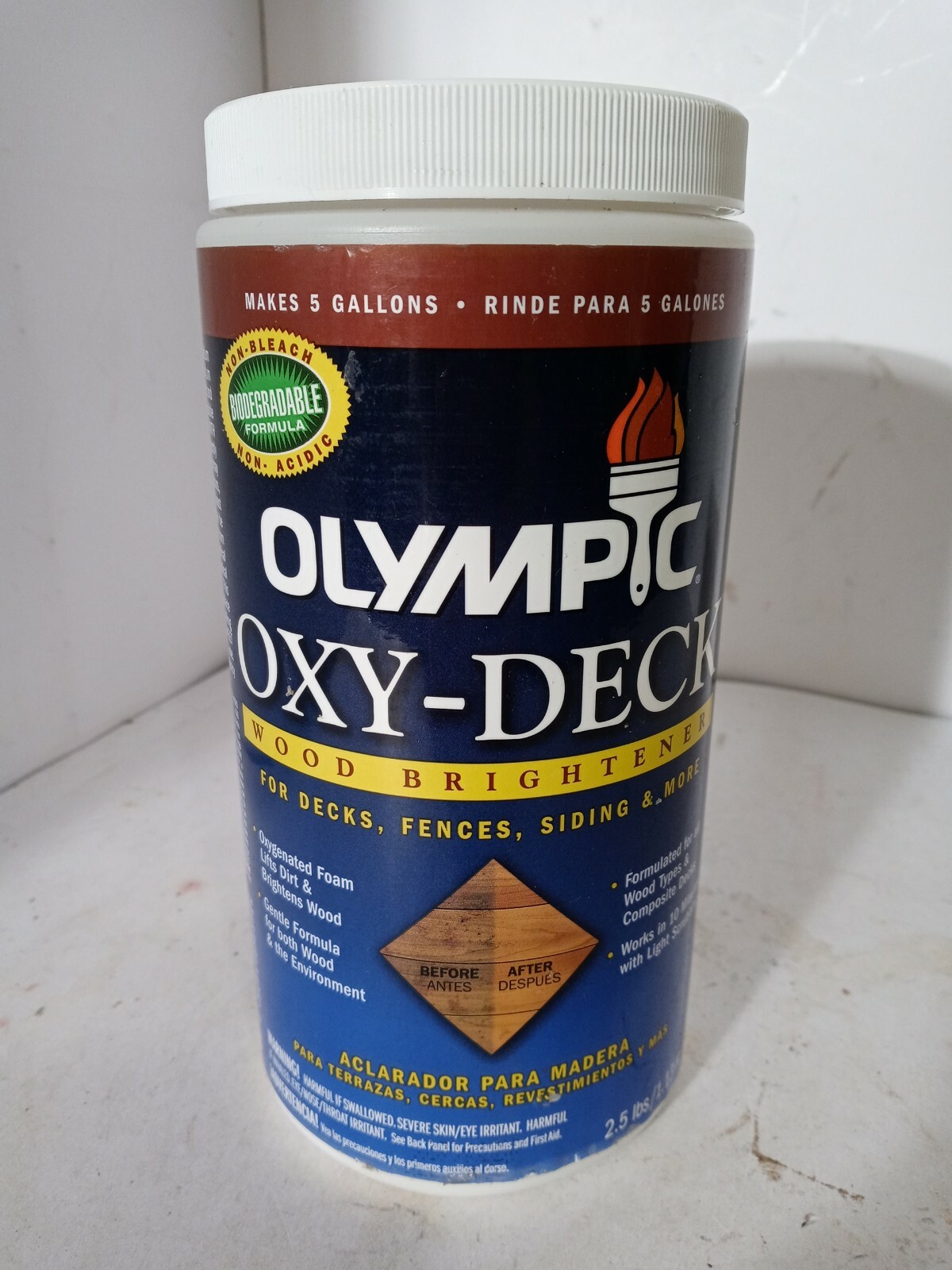 2.5 Pounds Oxy Deck Fences, Siding And More Wood Brightener, Deck Cleaner, Nos!