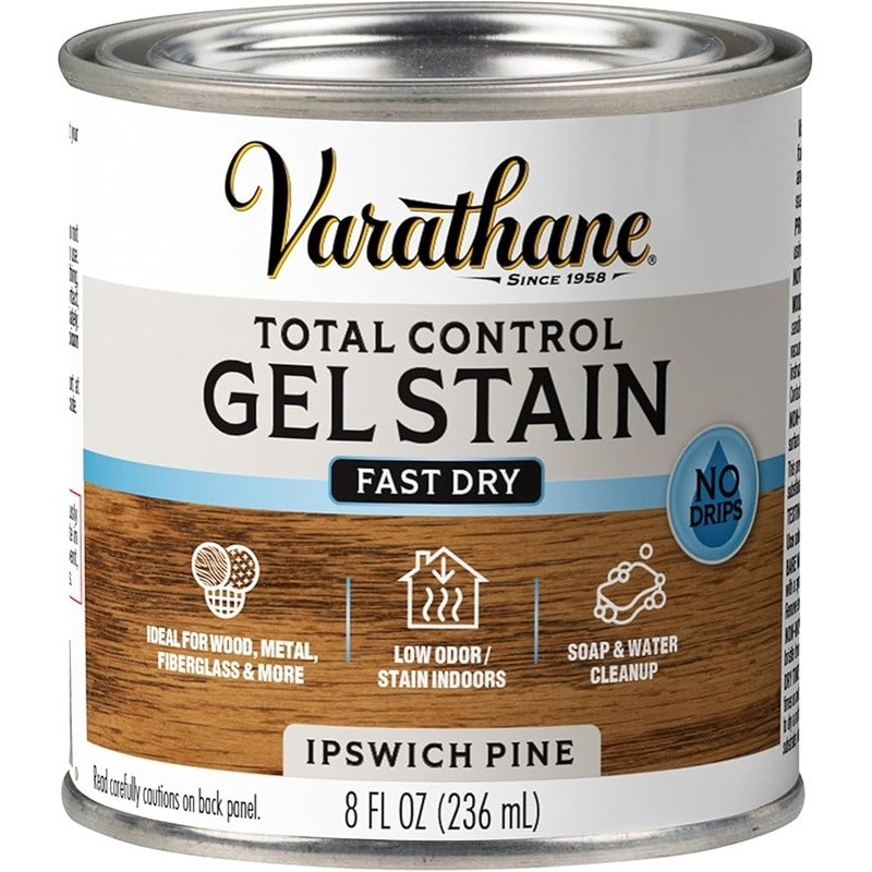 Thick No-Drip Gel Stain Water Based Indoor Outdoor Fast Drying Wood Finish New