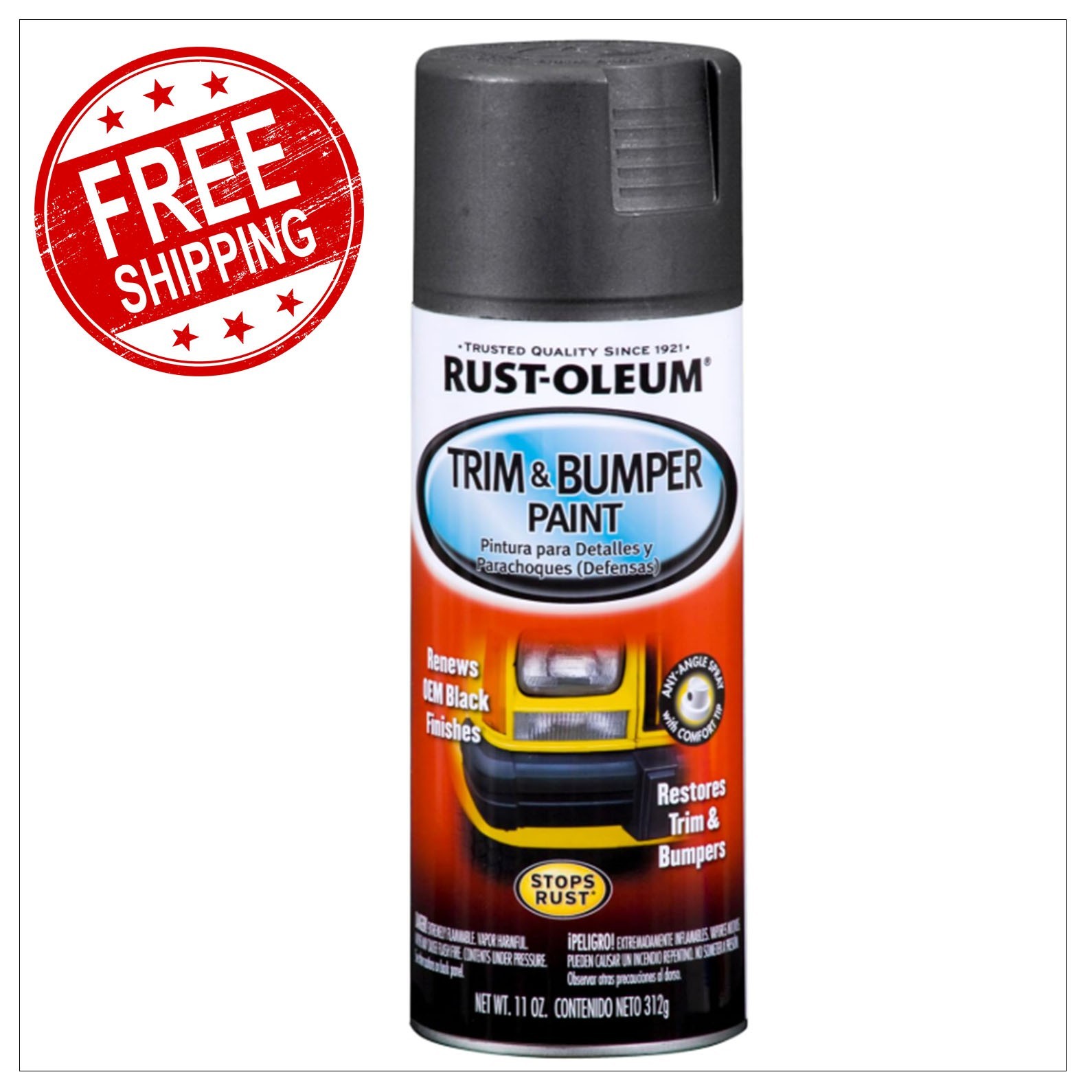 Rust-Oleum 251574 Automotive Trim & Bumper Spray Paint, 11 oz, Black