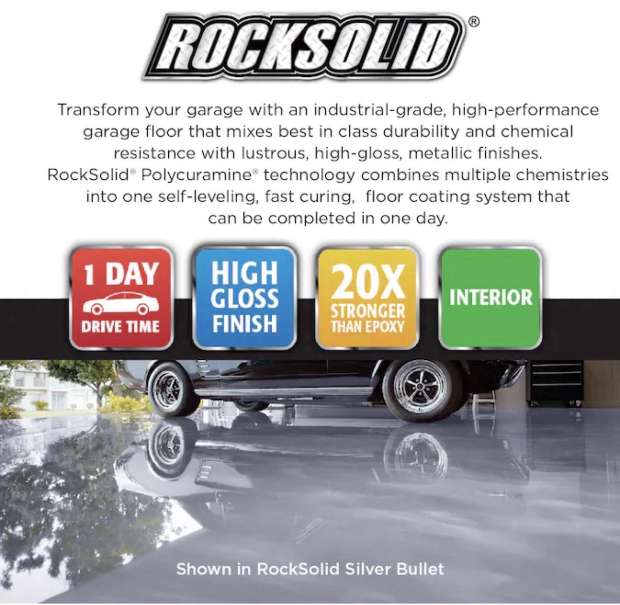 Rust Oleum RockSolid 2-part Silver Polycuramine Concrete and Garage Floor Paint