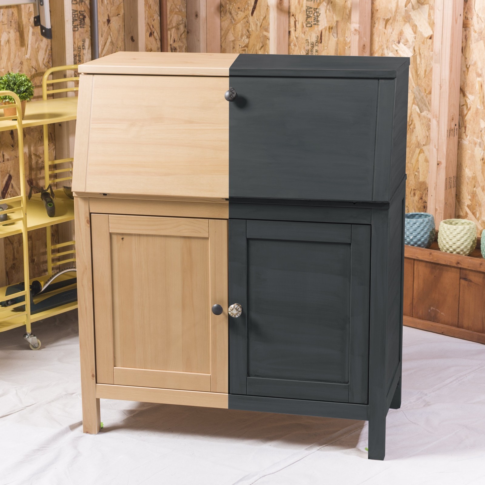 Rust-Oleum Chalked Ultra Matte Paint Charcoal Grey Quart Cabinet Furniture DIY