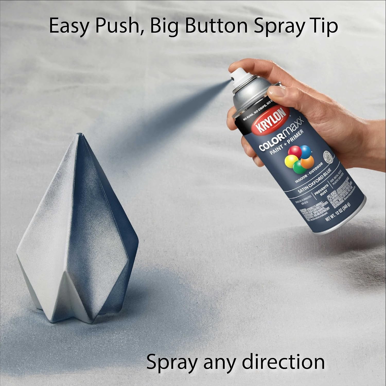 Krylon COLORmaxx K05571 Spray Paint and Primer – Satin Oxford Blue – 12 Ounce