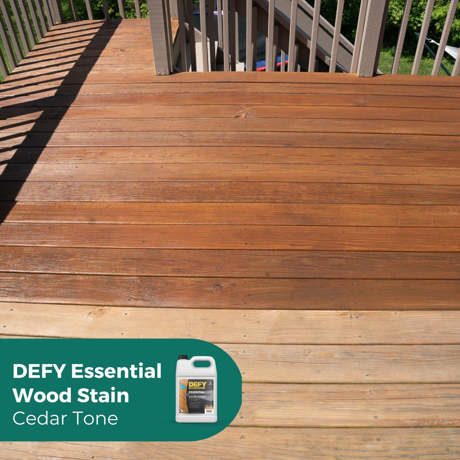 Defy Essential Semi-Transparent Outdoor Stain And Sealer In One 1 Gallon Cedar
