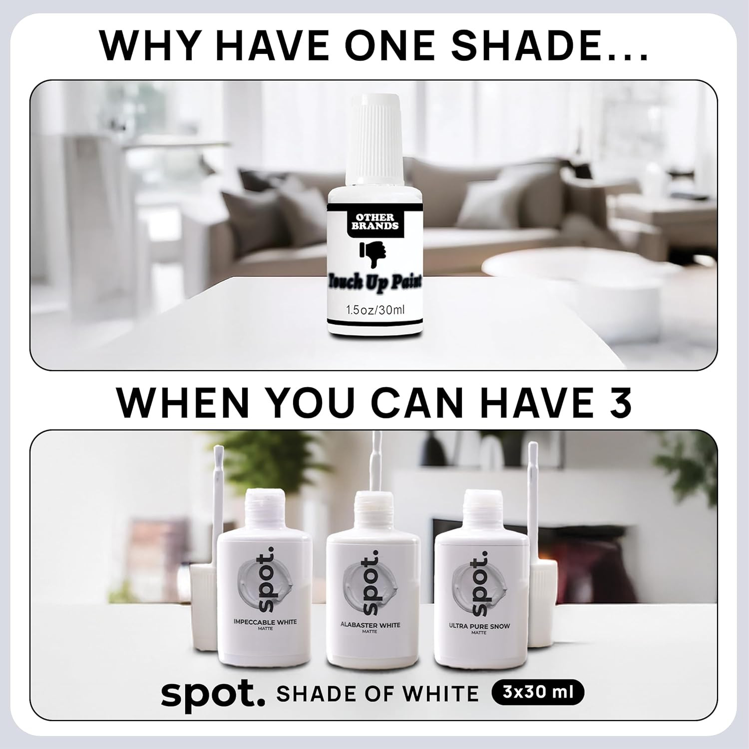 Touch-Up Paint | Matte Finish for Cabinets, Walls, Doors & Furniture | Multi-Ton