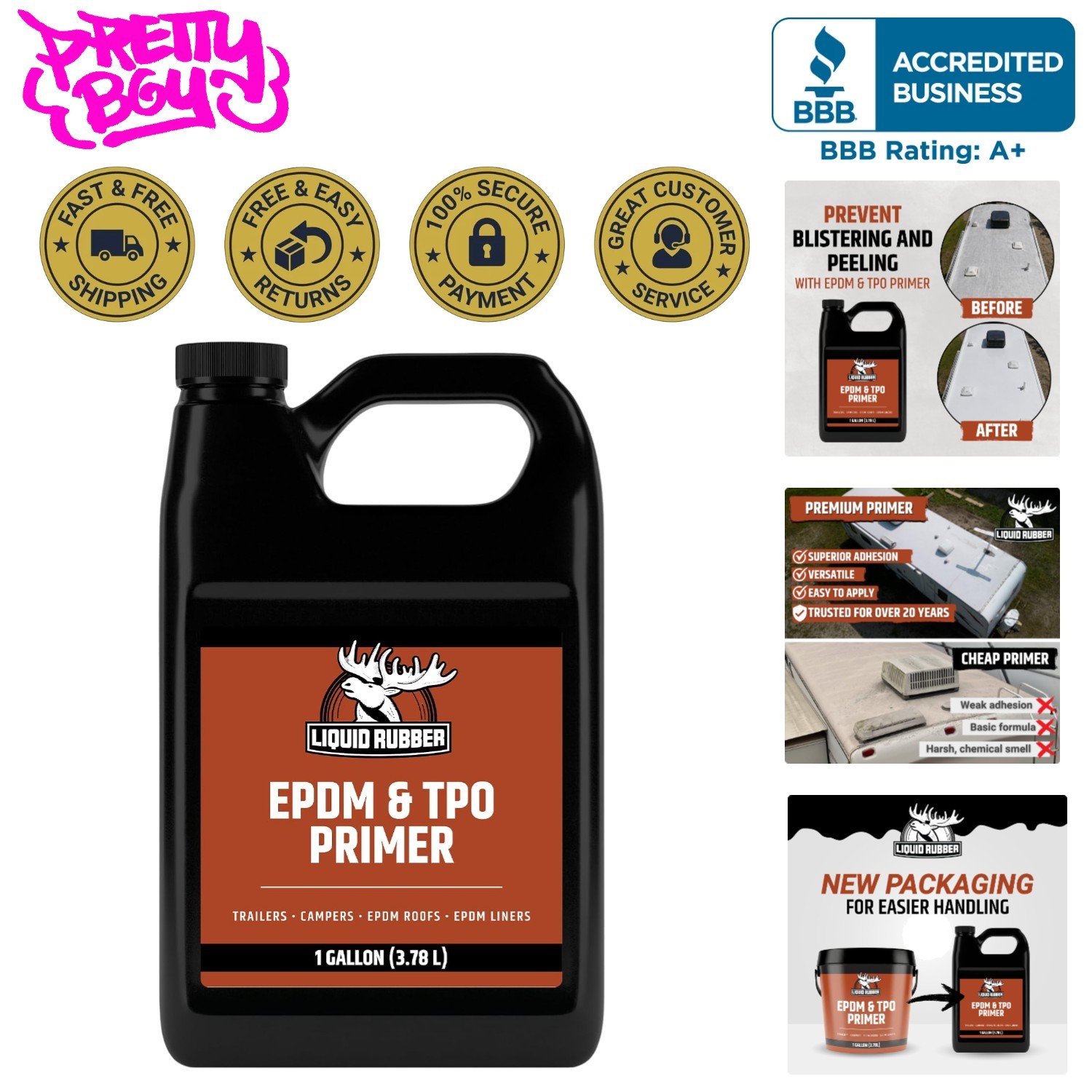 High-Performance EPDM Primer for RV/Camper Roofs – 1 Gallon Waterproof Formula