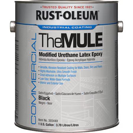 Rust-Oleum 393449 Epoxy Coating, Black, Satin/Eggshell