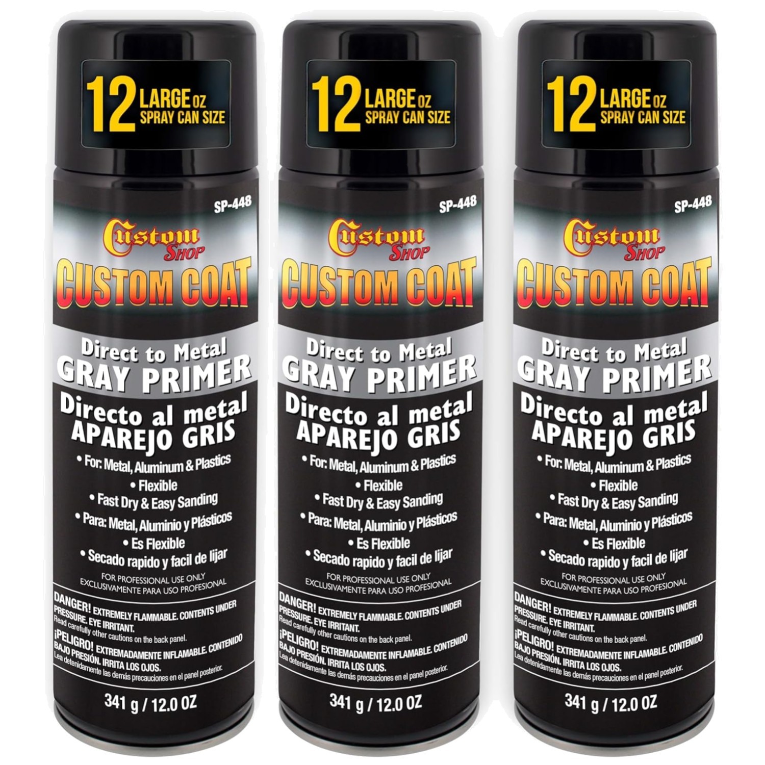 Professional Automotive Grey Primer – 3 Pack