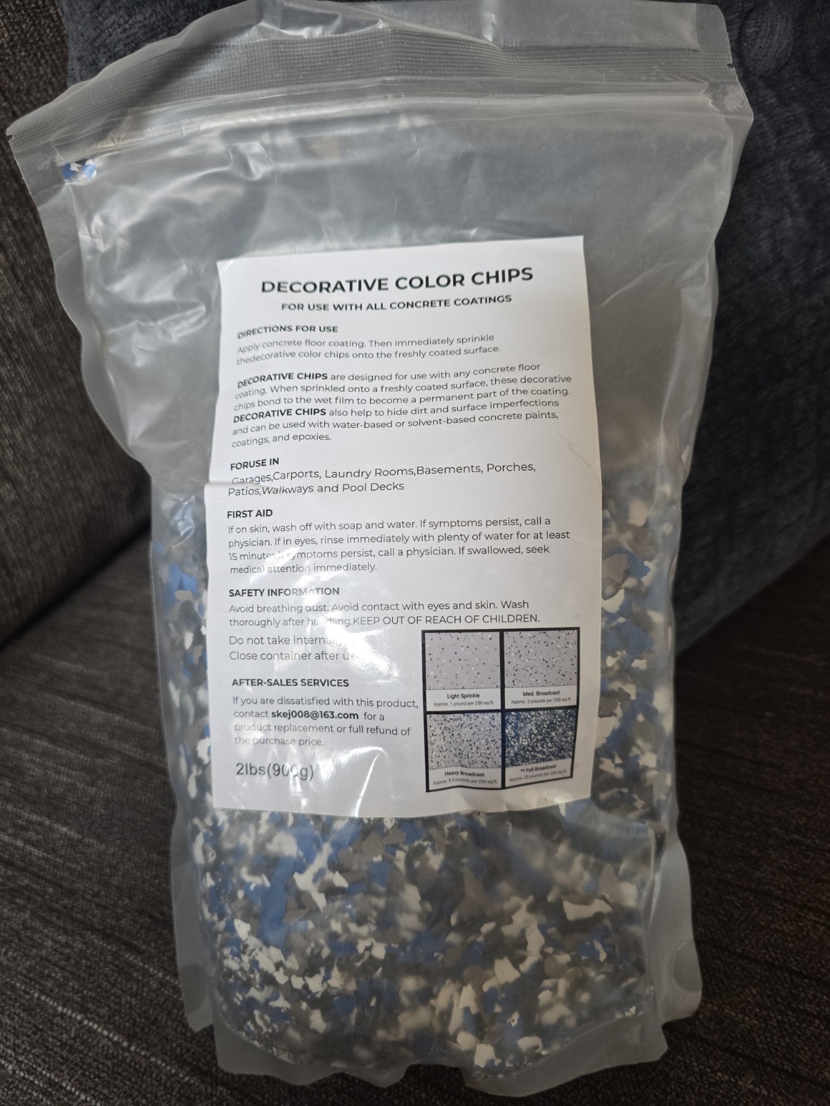 900G/2Lb Blend Decorative Color Chips Epoxy Floor Flakes Garage Paint Flakes Con