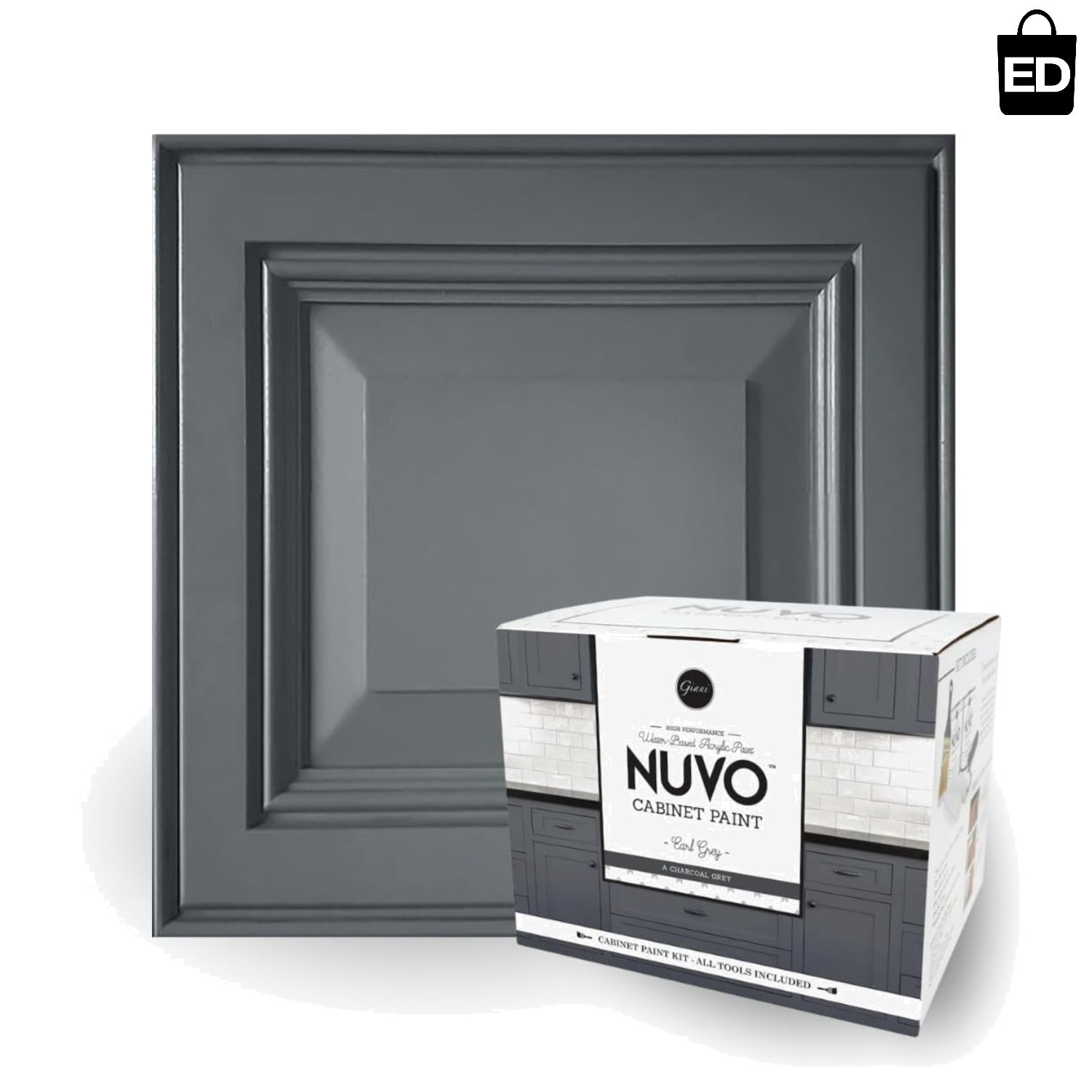 Complete Kitchen Upgrade: Nuvo Earl Grey Cabinet Paint Kit with Essential Tools