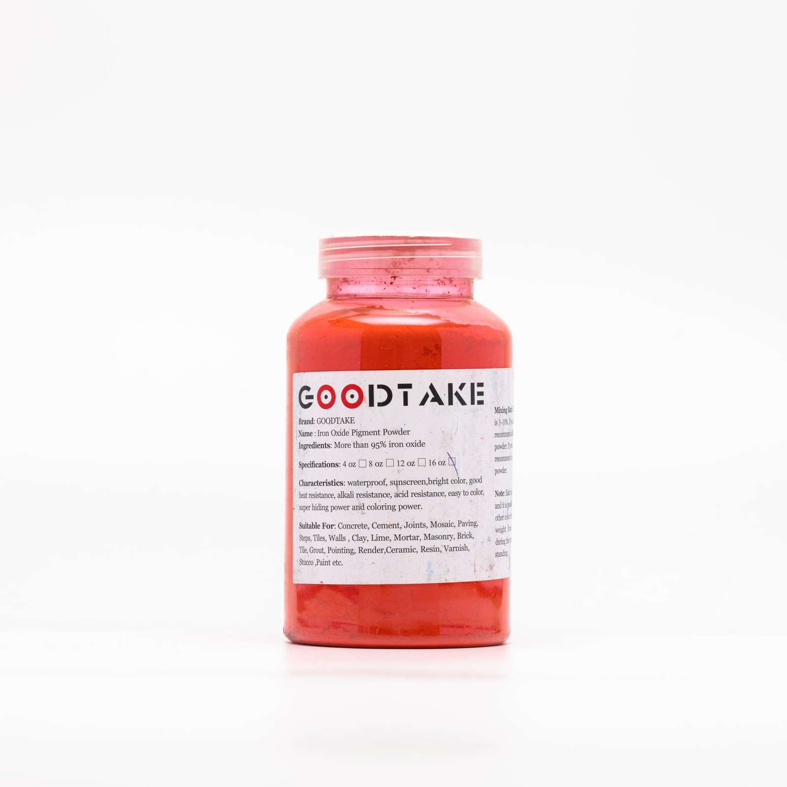 Goodtake Iron Oxide Powder Red Concrete Pigment Concrete Color Pigment For