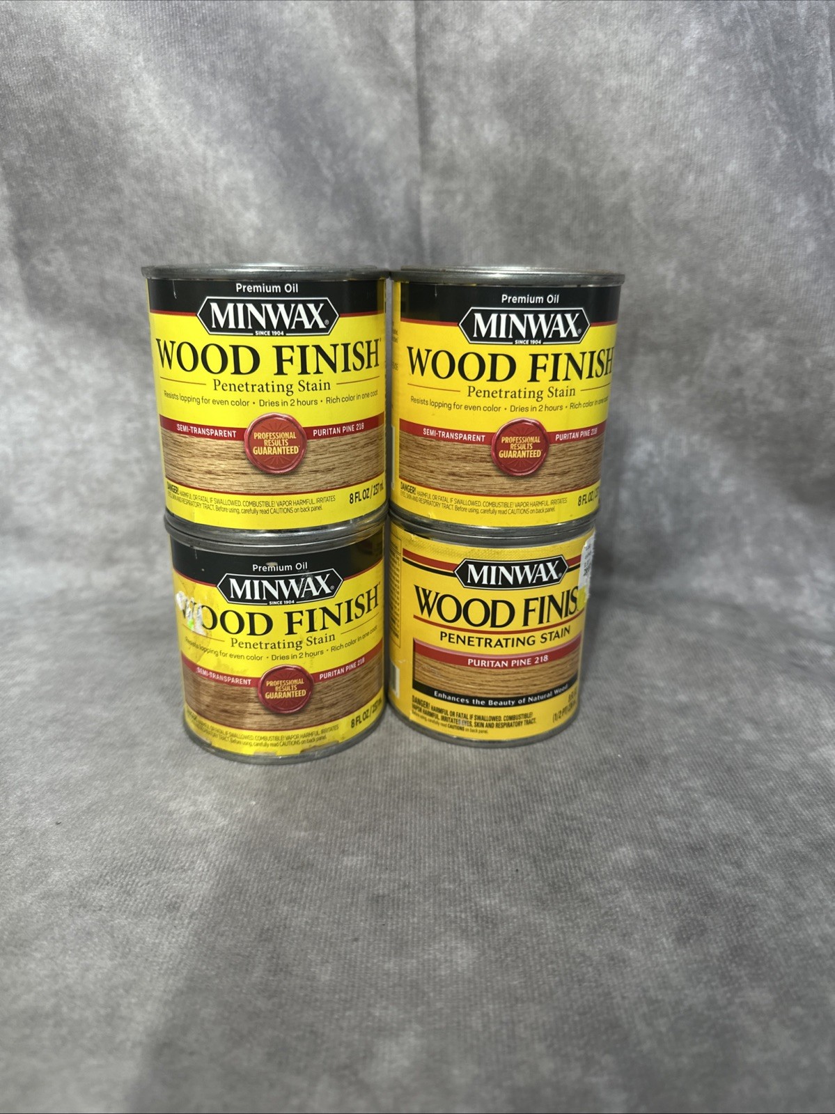 1 Qt 4-8oz Cans Minwax Puritan Pine Wood Stain New Wood Finish