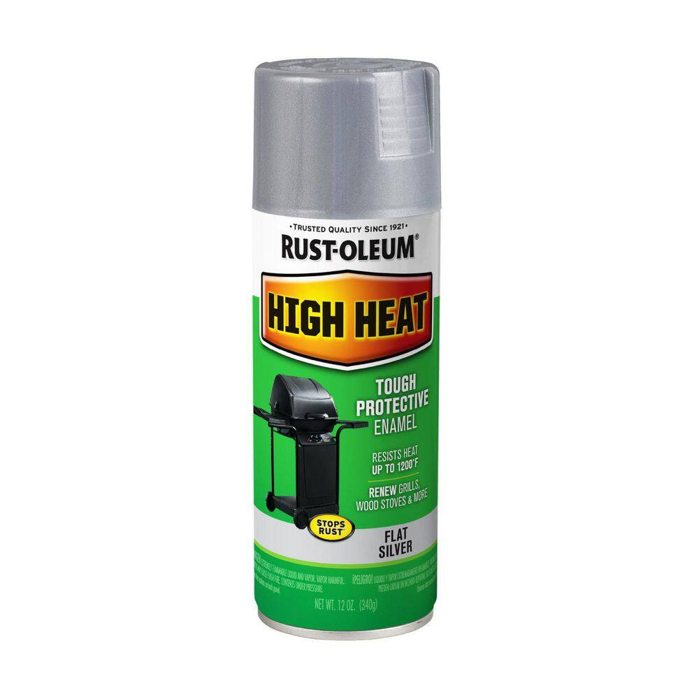 (6 Pack) Rust-Oleum Metal High Heat Enamel Spray Paint, 12 oz, Flat Silver