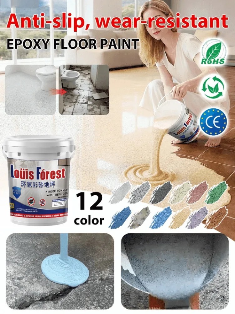 High-Gloss Marble Effect Epoxy Floor Coating, Louis Forest Epoxy Floor Paint