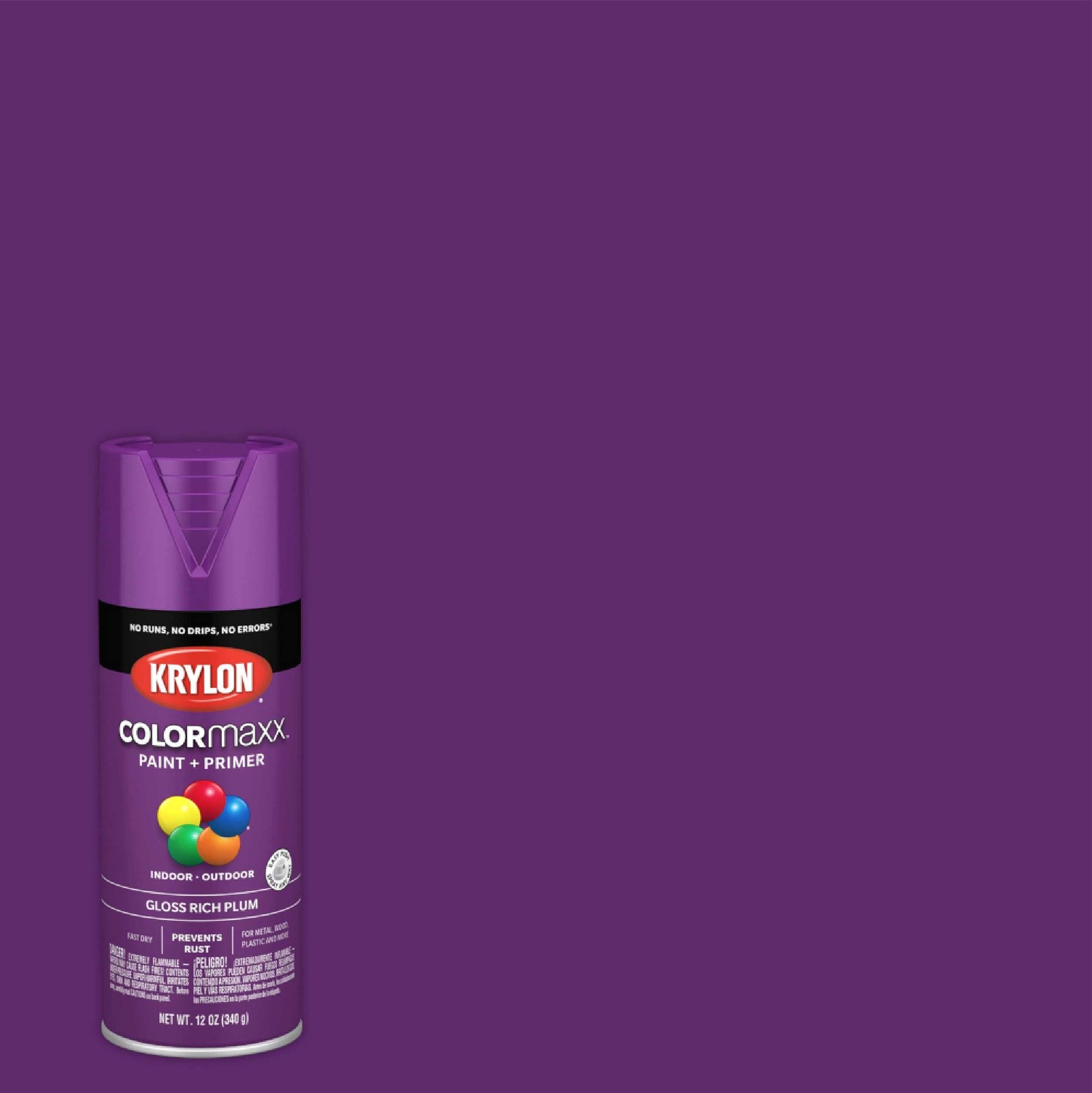 Krylon COLORmaxx Rich Plum 12 Oz Fast Dry Spray Paint for Indoor and Outdoor Use