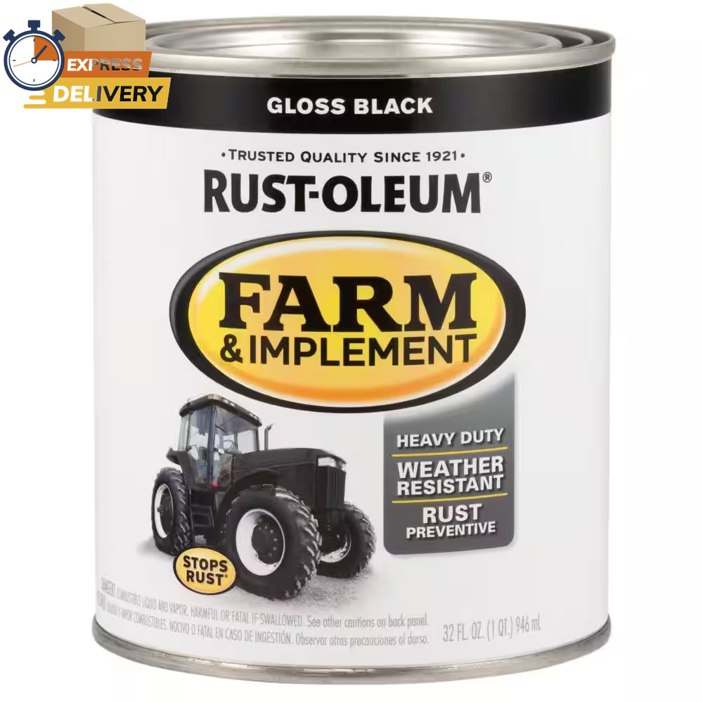 1 Qt. Farm Equipment Gloss Black Enamel Paint (2-Pack)