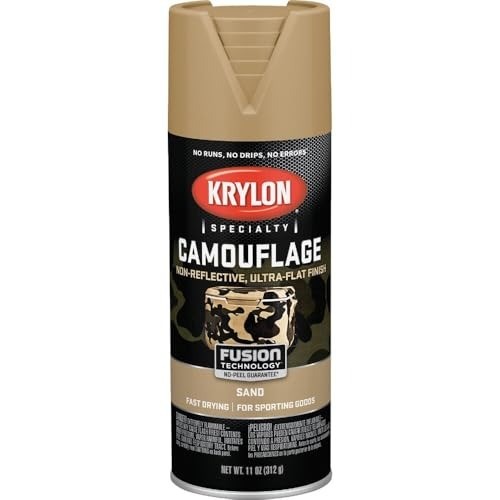 Krylon Ultra-Flat Sand Camouflage Spray Paint 11 Oz. – Ideal for Plastic & Vinyl