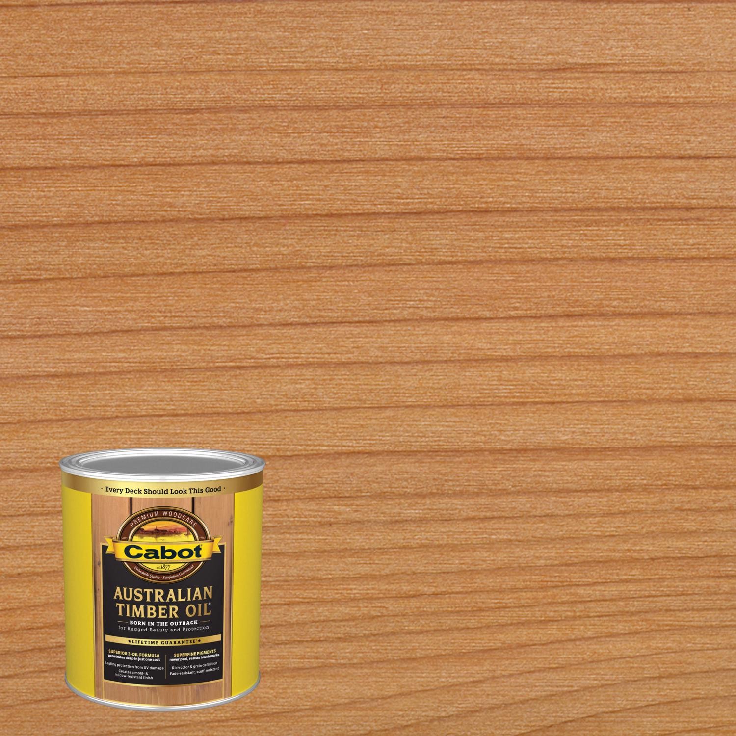 Cabot 140.0003400.005 Natural Oil-Based Australian Timber Oil 1 qt. (Pack of 4)