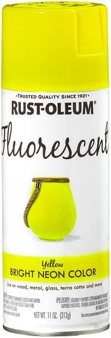 Rust-Oleum FLUORESCENT YELLOW SPRAY PAINT Bright Neon Color HIGH VISIBILITY FINI