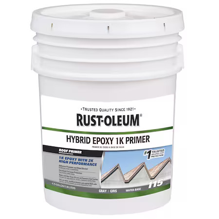 Rust-Oleum 355905 115 Hybrid Epoxy 1K Roof Primer, Gray, 4.75 Gallon