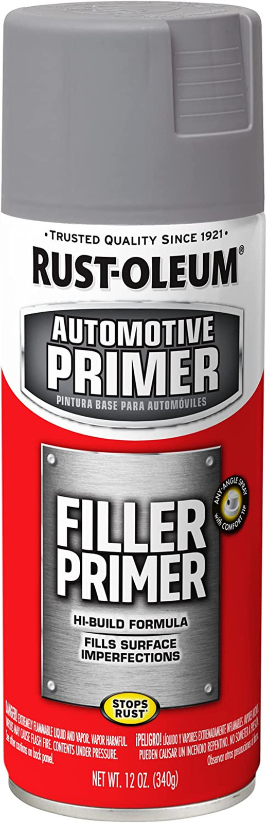 Rust-Oleum Car Automotive Filler Primer Spray Paint Grayrust-Oleum Gray Red 11oz