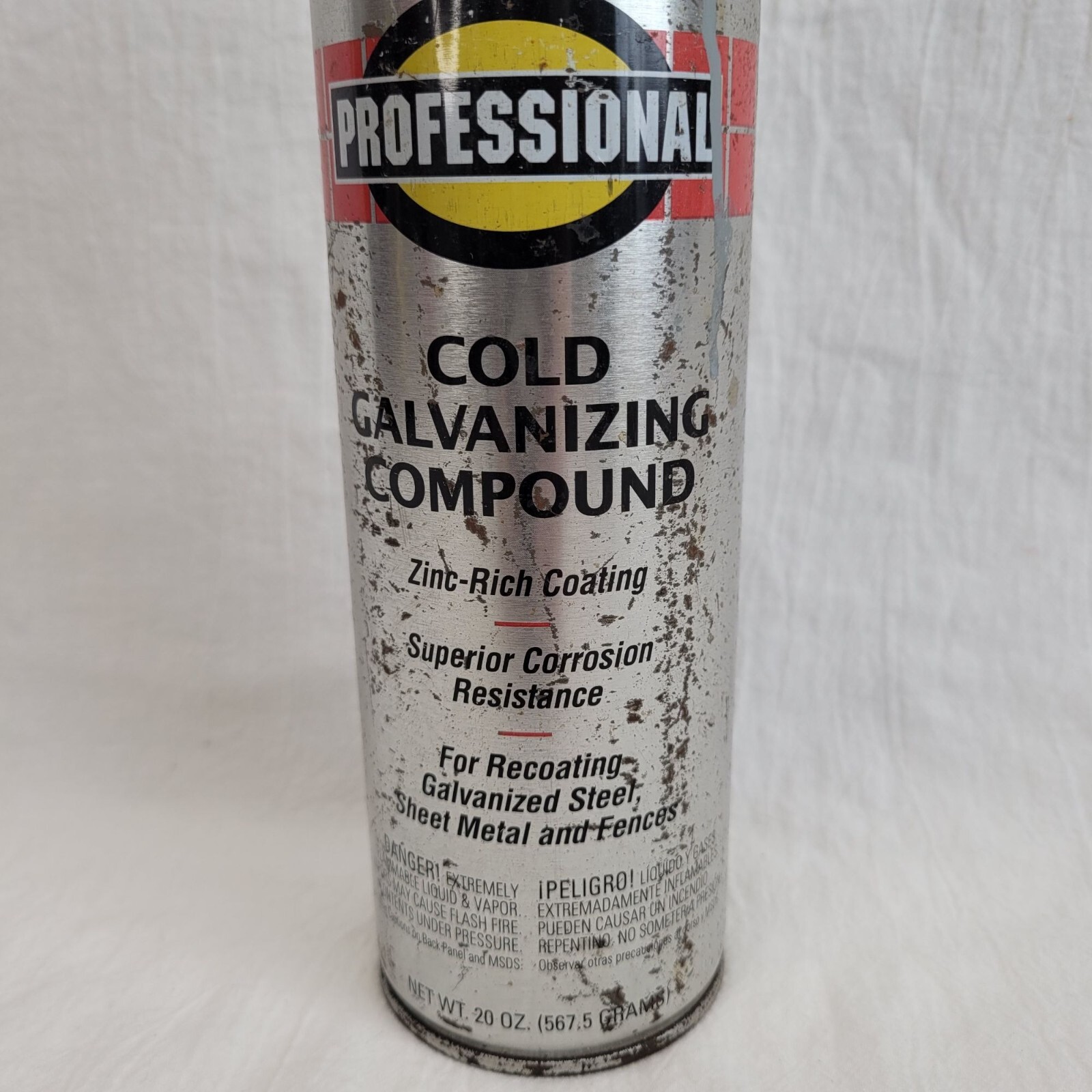 Cold Gray, Rust-Oleum Professional Galvanizing Compound Spray Paint USED PROP