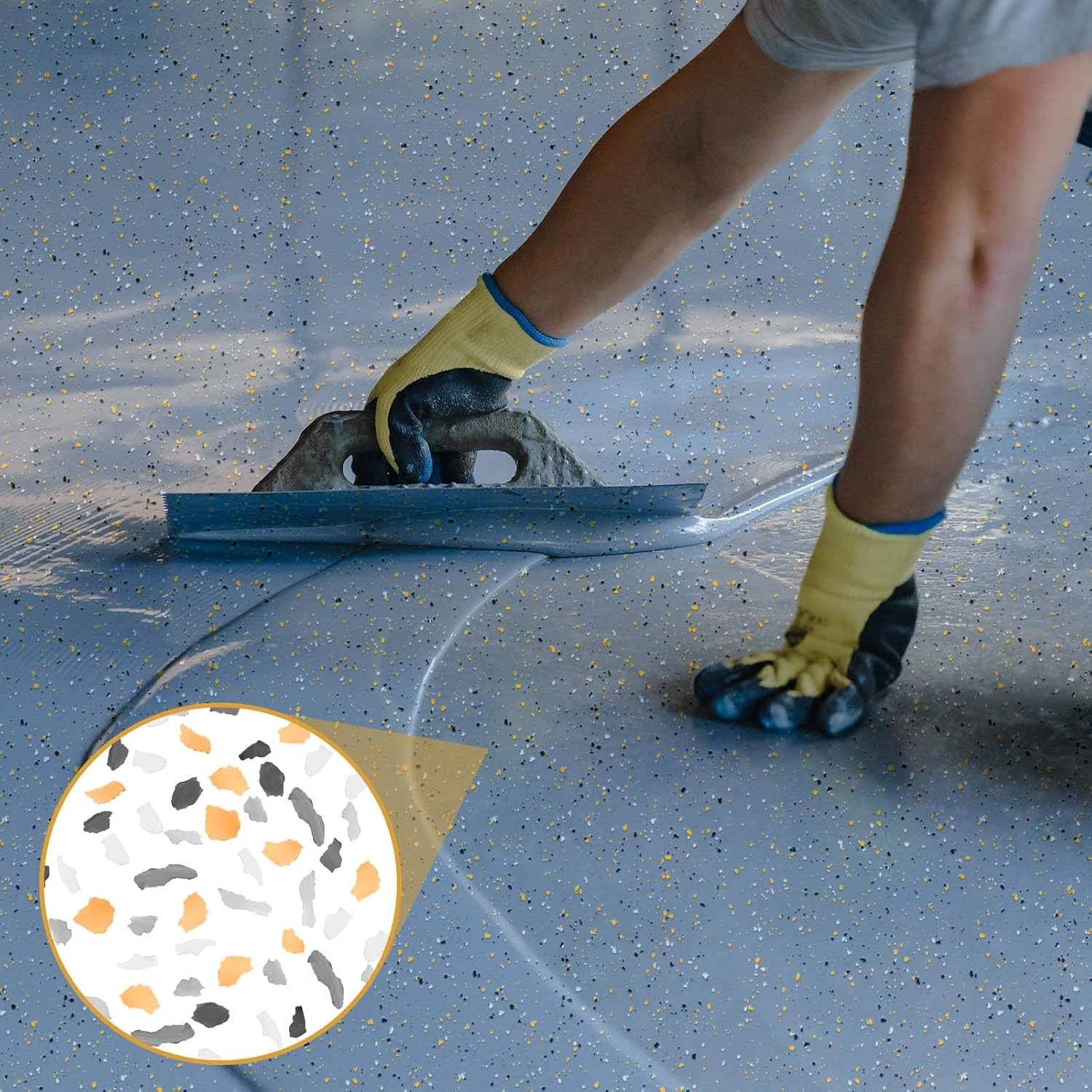 Epoxy Floor Color Chips – 1.54 Lb Decorative Concrete Coating Flakes in 5 Shades