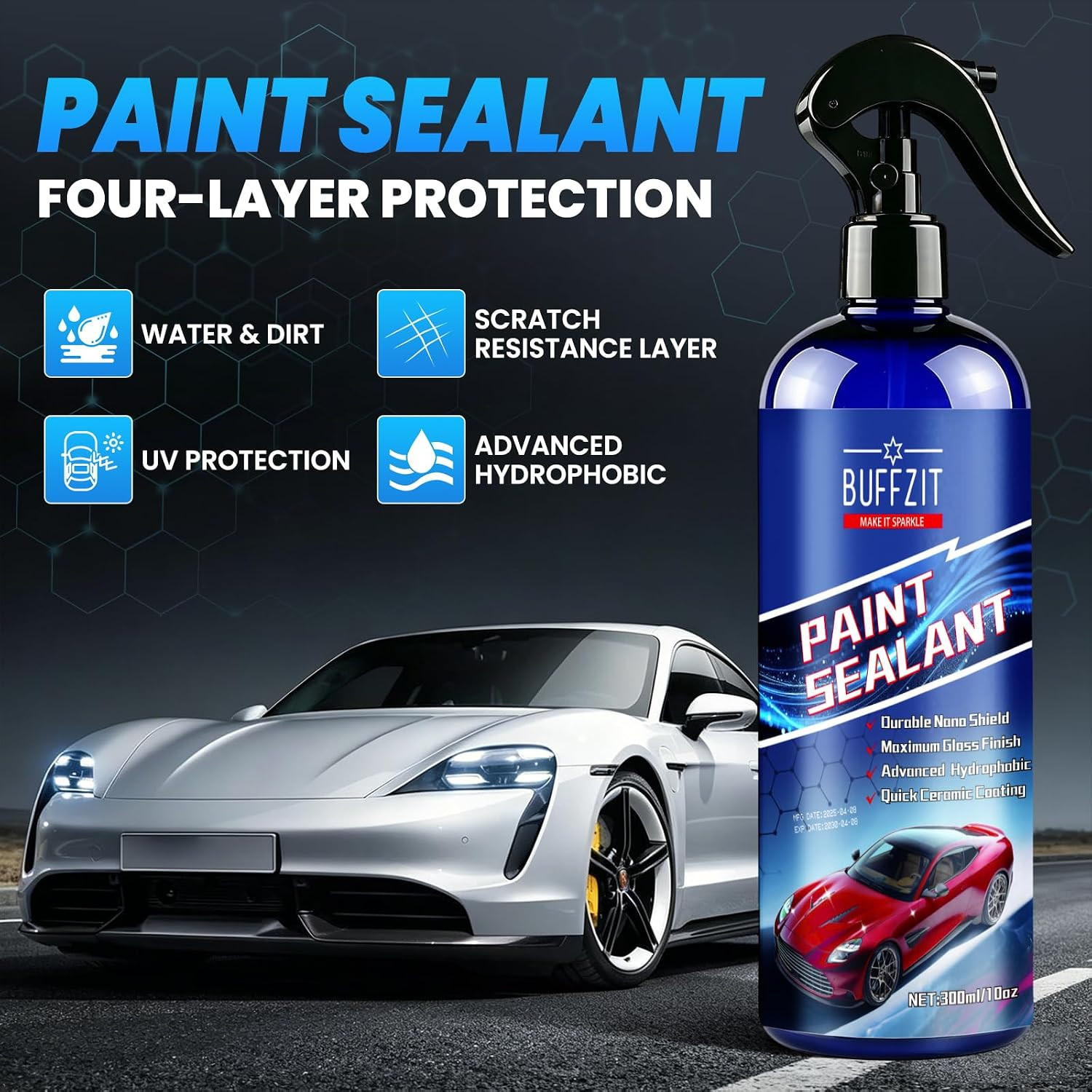 Paint Sealant Spray Quick Effect Coating Agent for High Gloss Shine & Protection