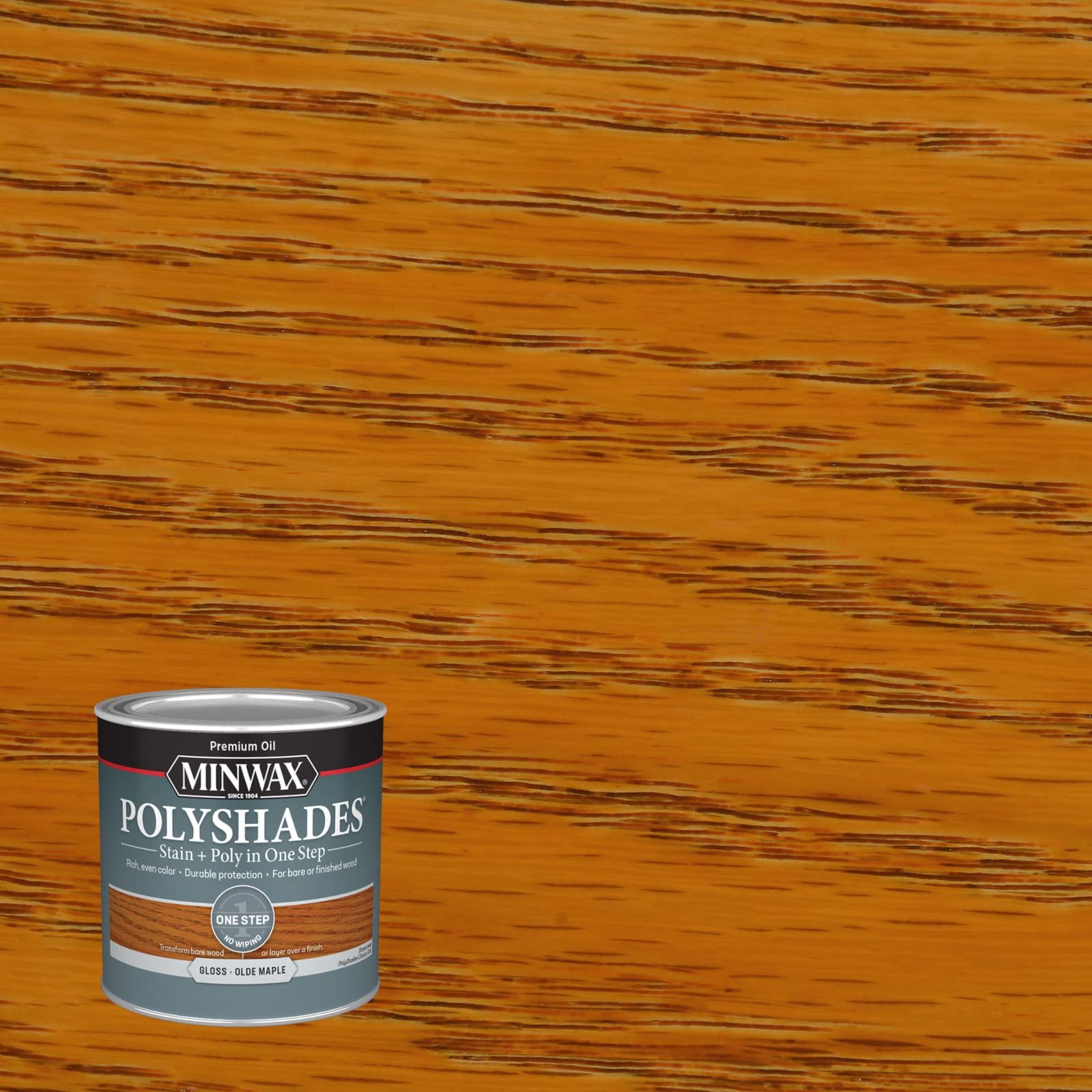 Minwax PolyShades Olde Maple Wood Stain and Finish 1/2 Pint Glossy Sheen