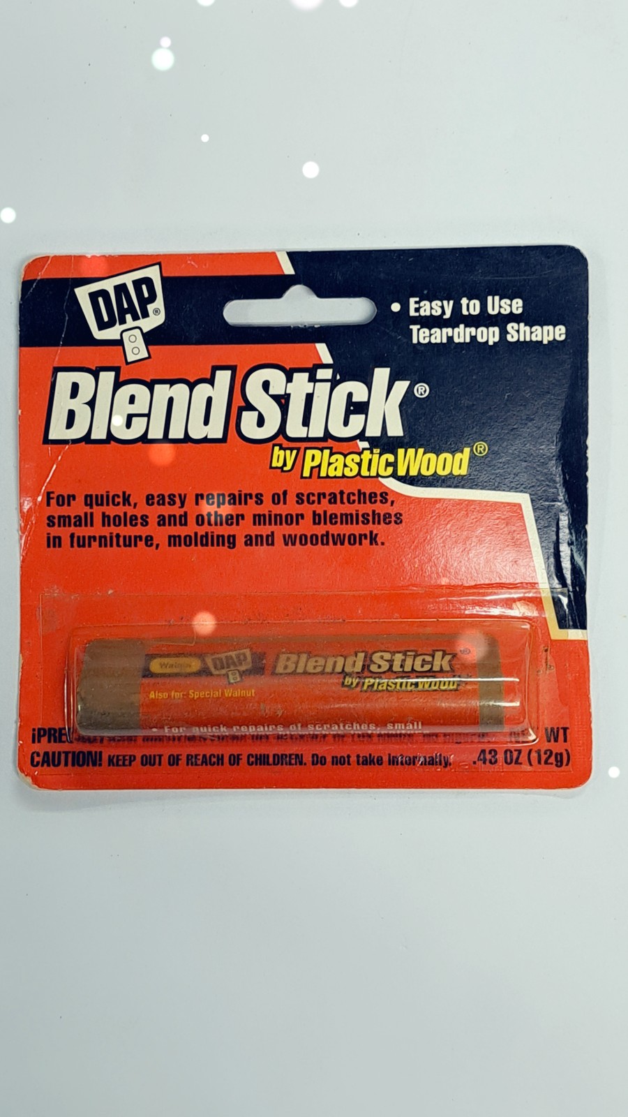 DAP Blend Stick by PlasticWood Wood Filler Repair Crayon Walnut .43oz Furniture