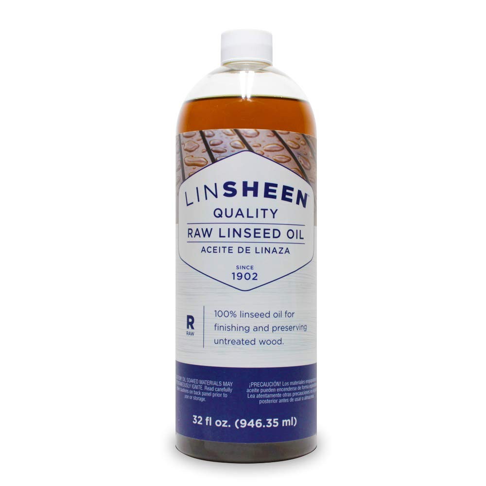 LinSheen Raw Linseed Oil – Flaxseed 32 Fl Oz (Pack of 1), Natural/Transparent