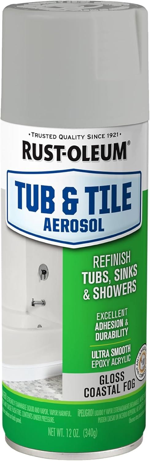 Rust-Oleum Specialty Tub & Tile Aerosol, 12 oz Gloss Coastal Fog- 385291