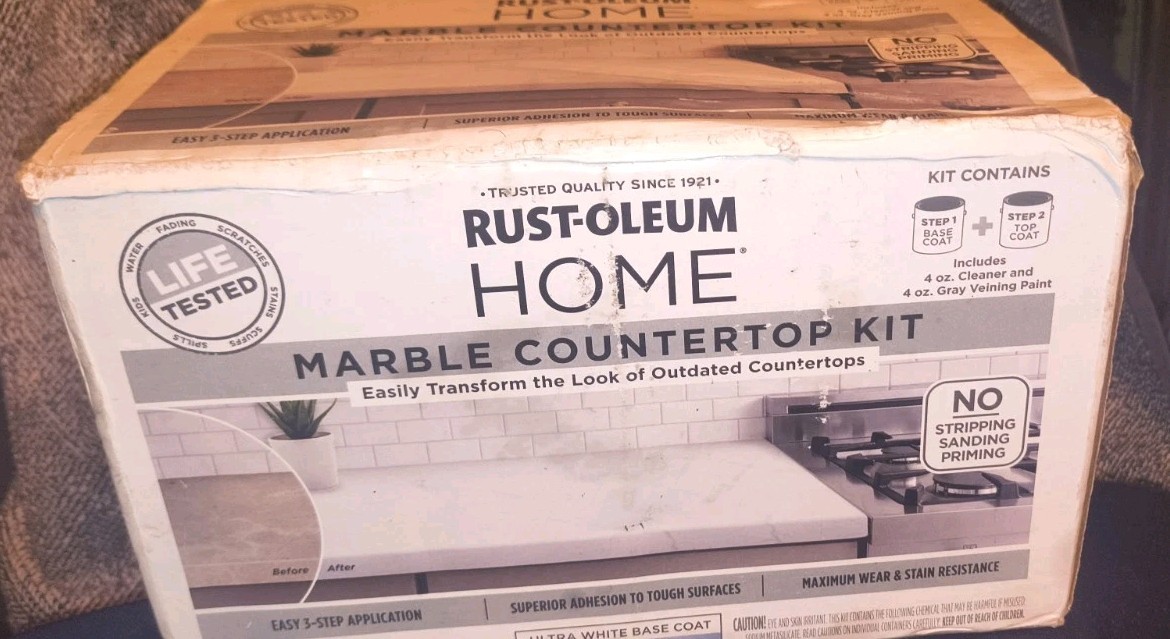 Rust-Oleum 384964 Home Countertop Kit Marble with Satin Top-Coat Kit
