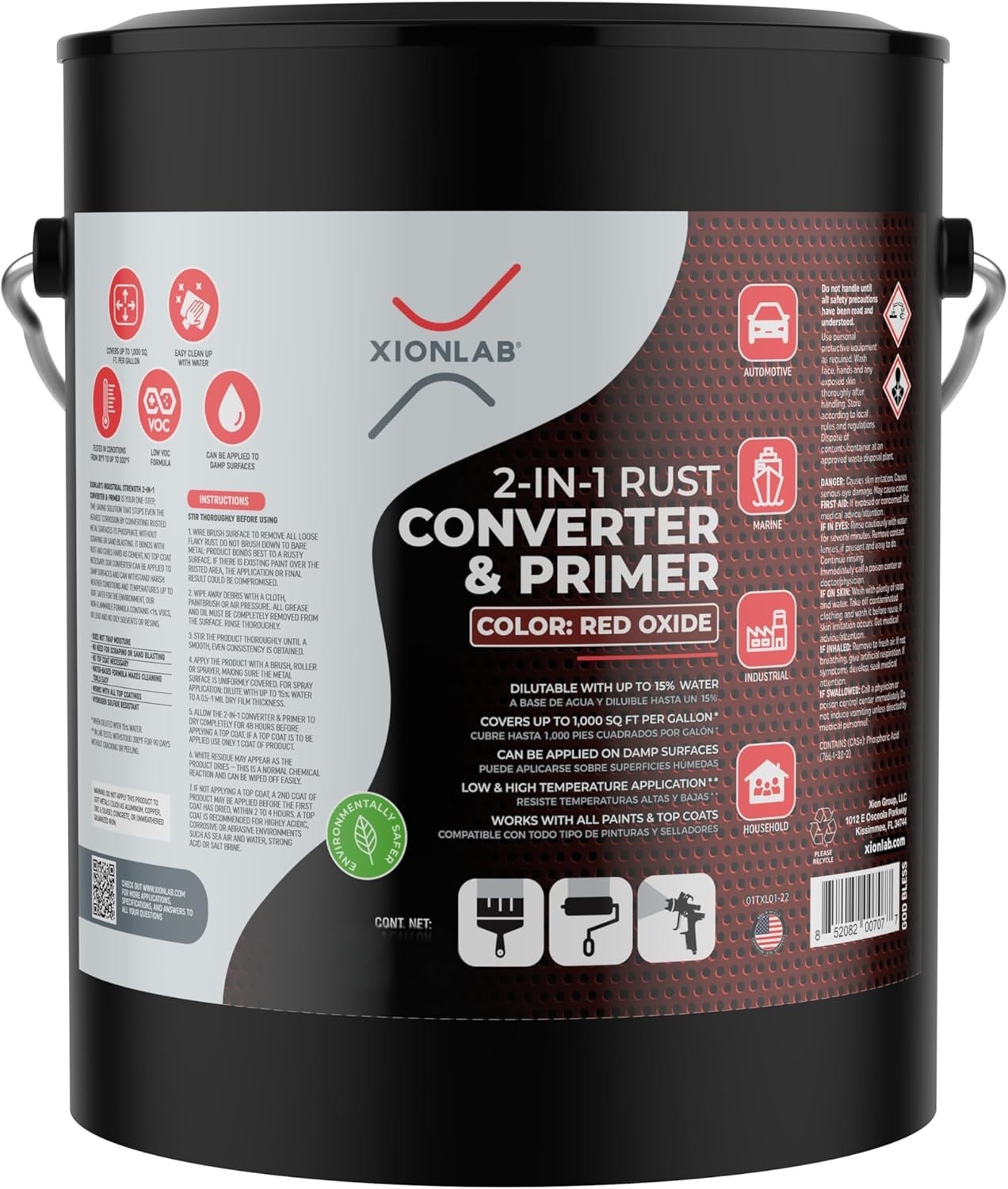 1 Gallon Water-Based Rust Converter & Primer – Stops Corrosion for All Metals