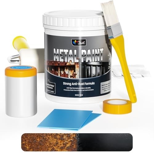 Waterproof Anti-Rust Metal Paint – Black, 16oz for Doors, Fences, Furniture, Cra