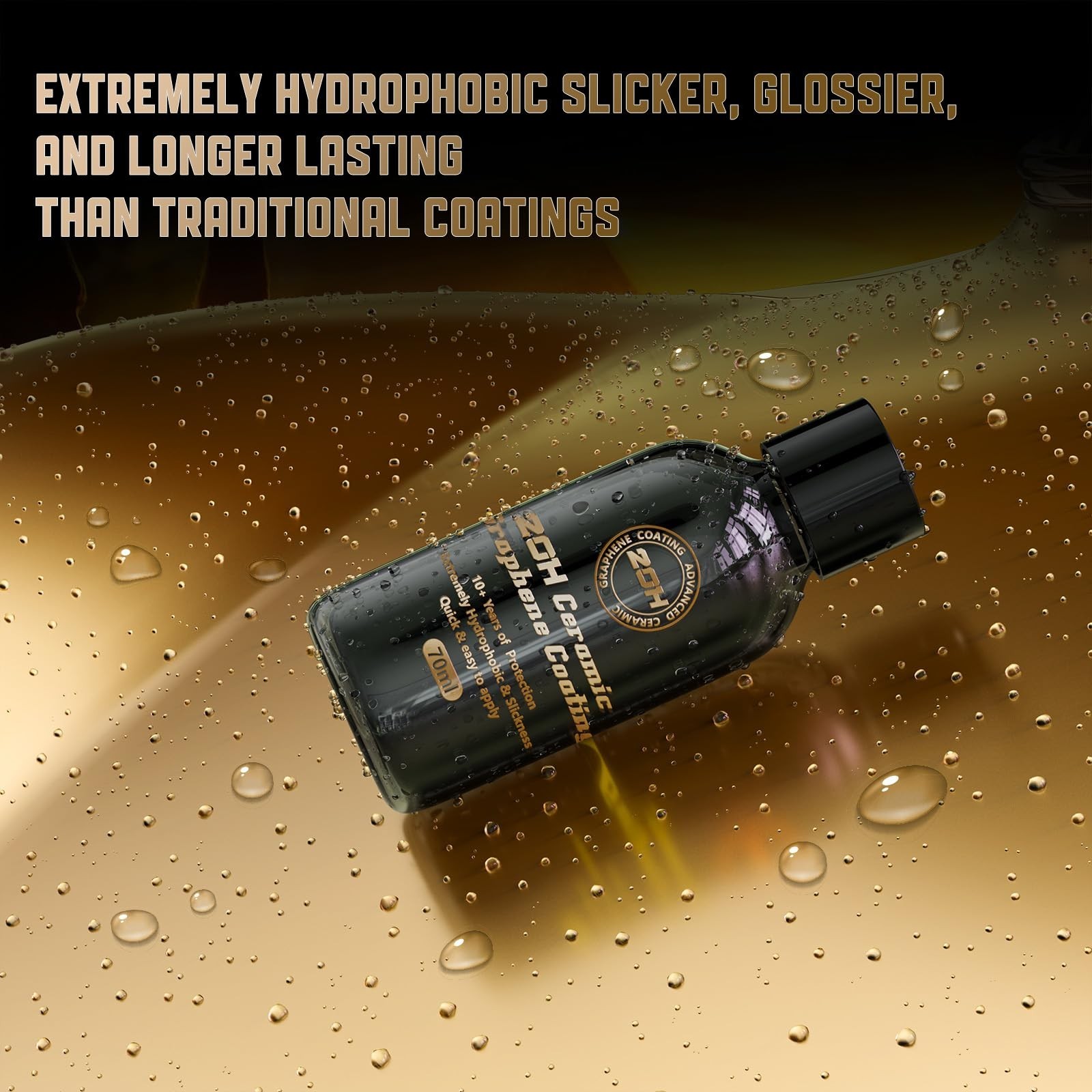 20H Professional Graphene Ceramic Coating for Cars (70ml) – 10+ Years Protect…