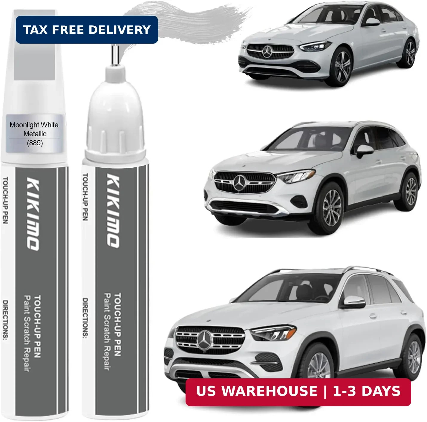 for Mercedes-Benz Touch Up PaintMoonlight White Metallic885, Car Paint Repair…