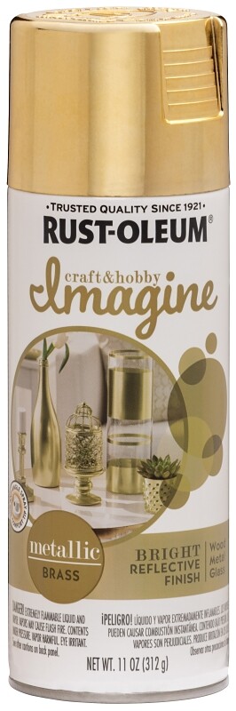 Imagine Craft & Hobby Spray Paint, Metallic, Brass, 11 oz, Aerosol Can