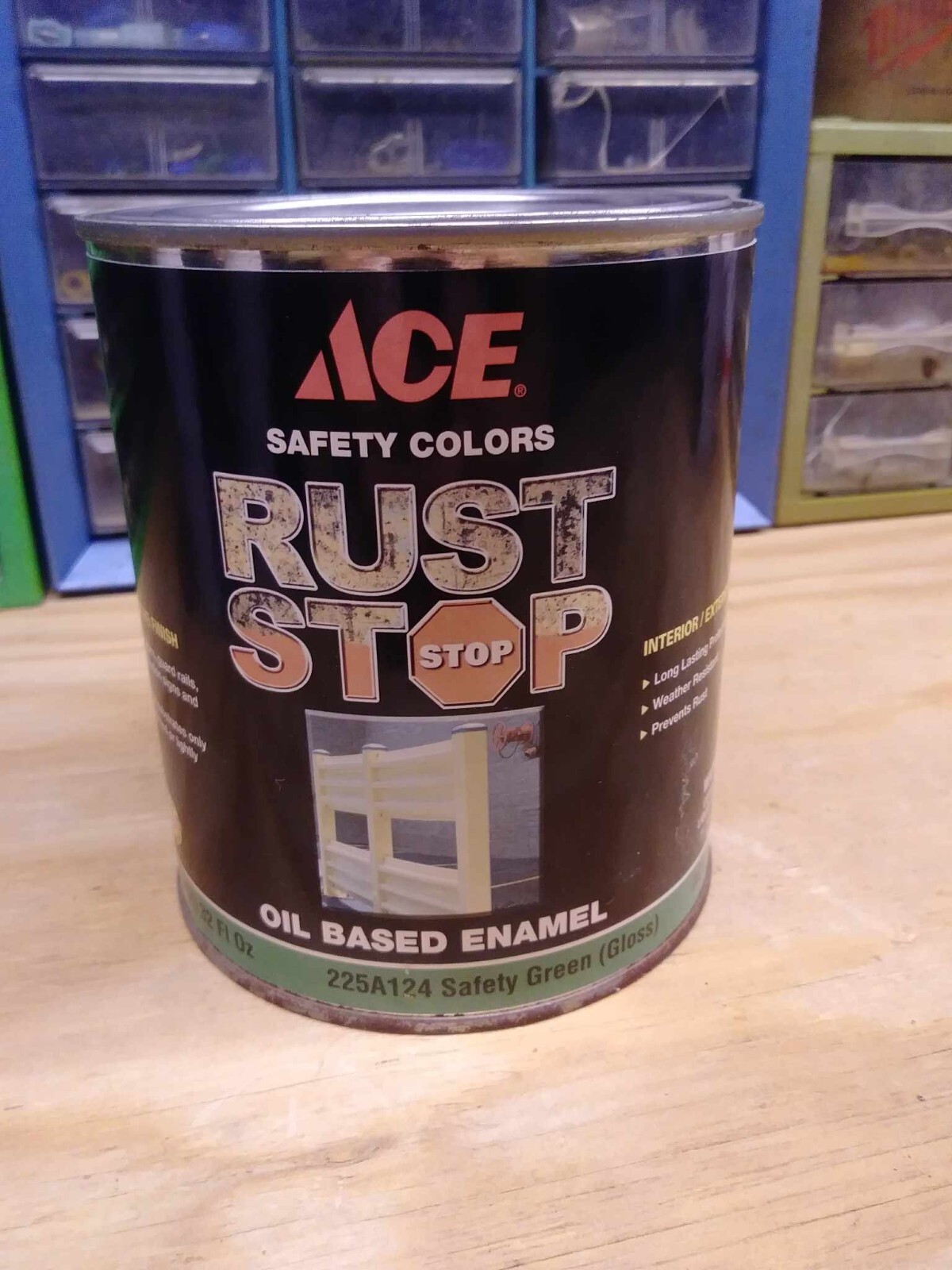 ACE RUST STOP Protective Enamel Paint Stops Rust, 32-Ounce, Safety Green