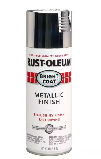 Chrome , Rust-Oleum Stops Rust Bright Coat Metallic Spray Paint, 11 oz NEW