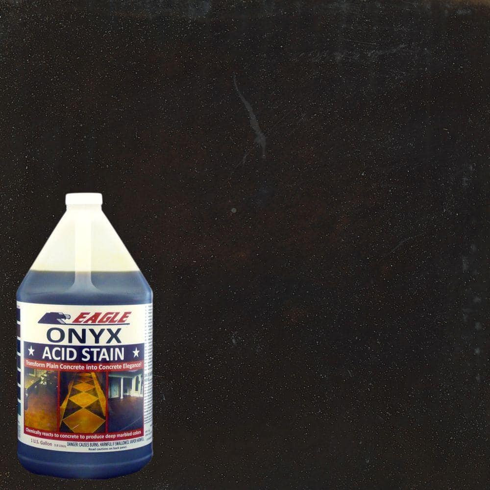 Concrete Acid Stain 1 Gallon Black Interior Exterior Floor Marbled Look Spray