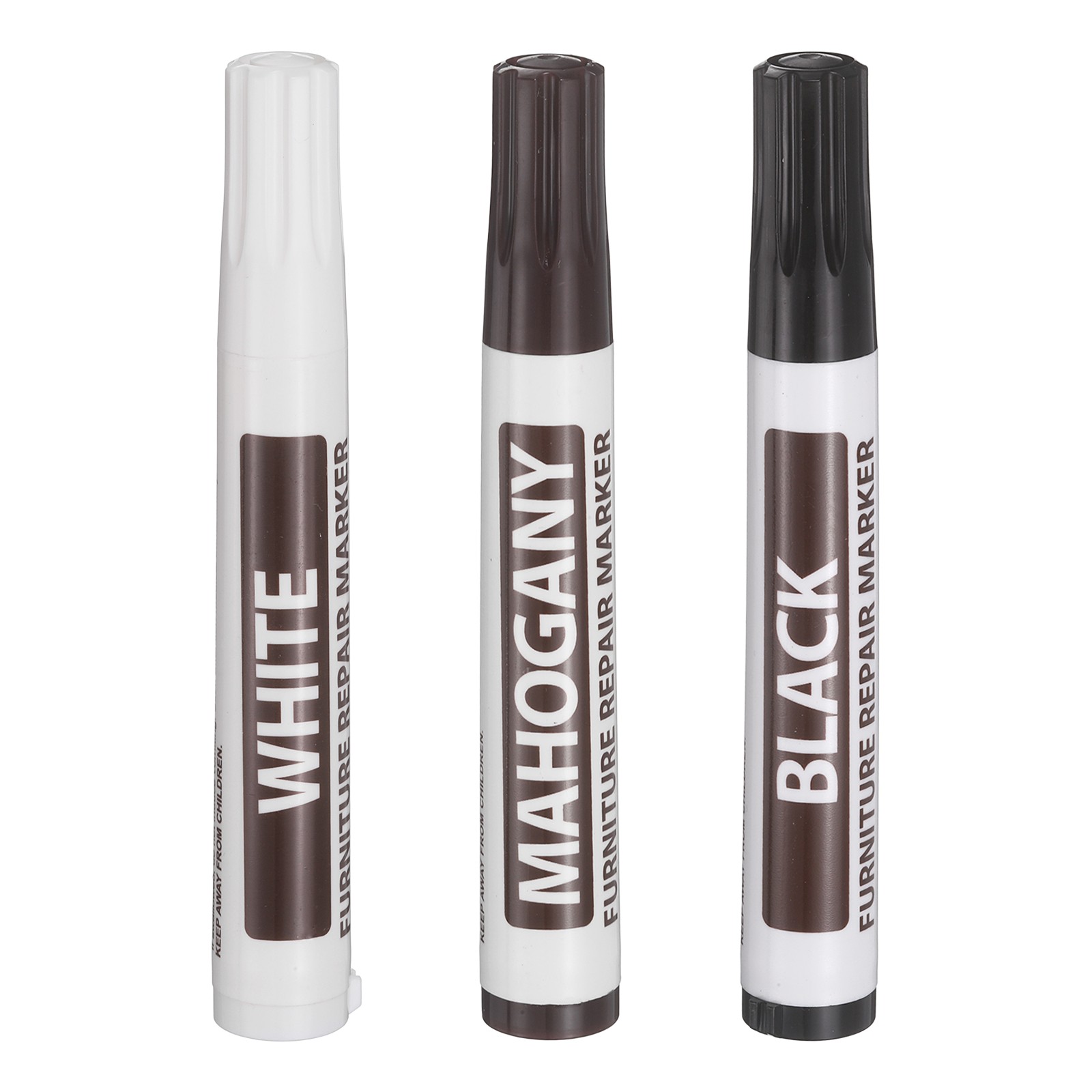 Furniture Repair Marker, 3 Pcs Black/White/Reddish Brown Touch Up Filler Sticks