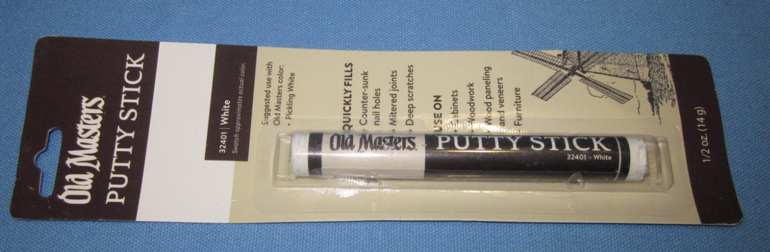 3 Old Masters Putty Sticks ~ White, Red Brown, Mahogany ~ Hide Those nail holes