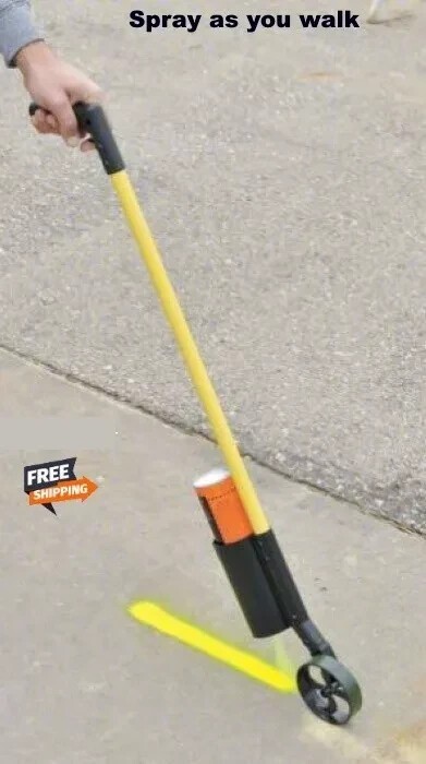 Traffic Paint Applicator Striper Upside Down Rolling Marking Wand Aerosol Spray