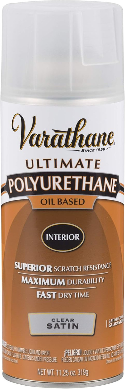 Varathane 9181 Interior Polyurethane Oil-Based Spray, 11.25 Oz, Satin Finish